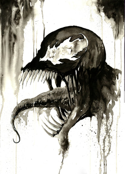 Venom Ink Wash Art by Tom Savage